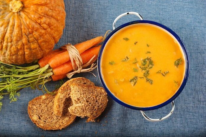 vegetable puree soup against gastritis