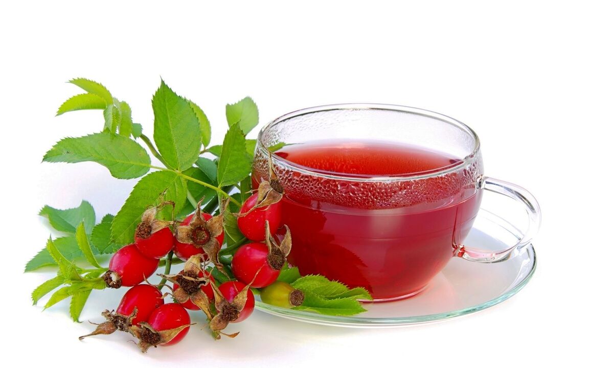 decoction of wild roses for the treatment of gout